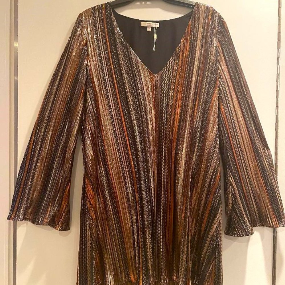 NWT Lavendar Brown Date Night Dress Size Large